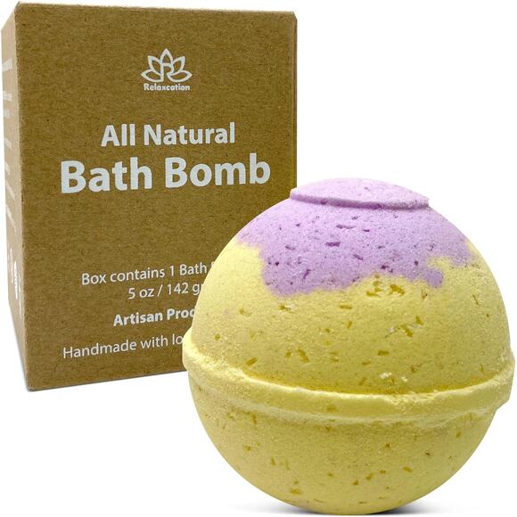 "Citrus and Sage" Organic Bath Bomb in kraft box - 5 oz - Picture 1 of 6